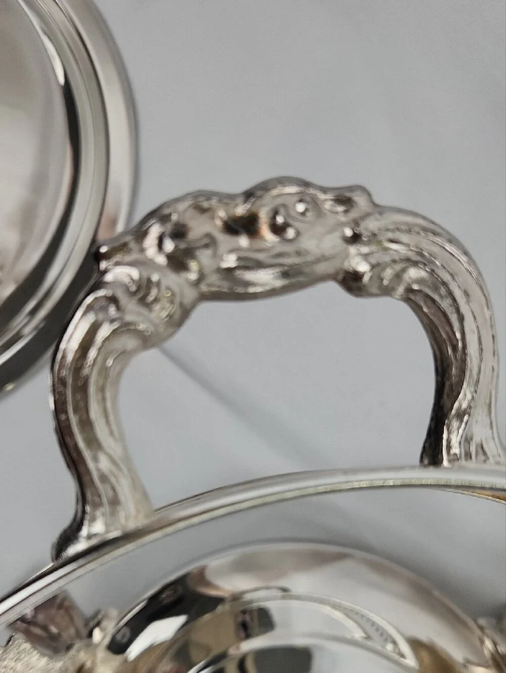 Vntg English Silver/Leonard Silverplated Chaffing Dish Anchor Hocking Glass Bowl
